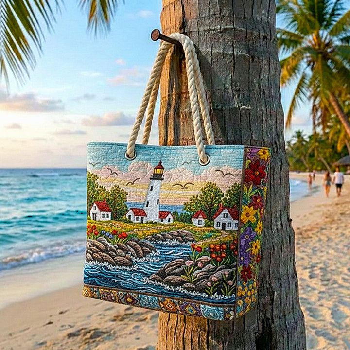 Gepolsterte Strandtasche Leuchtturm Glühen