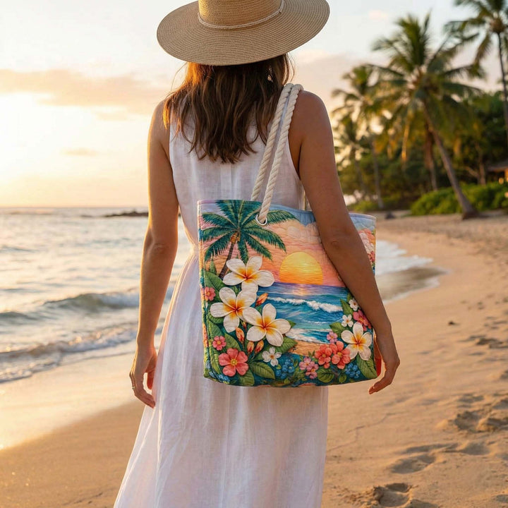Tropische Vibe Gepolsterte Strandtasche