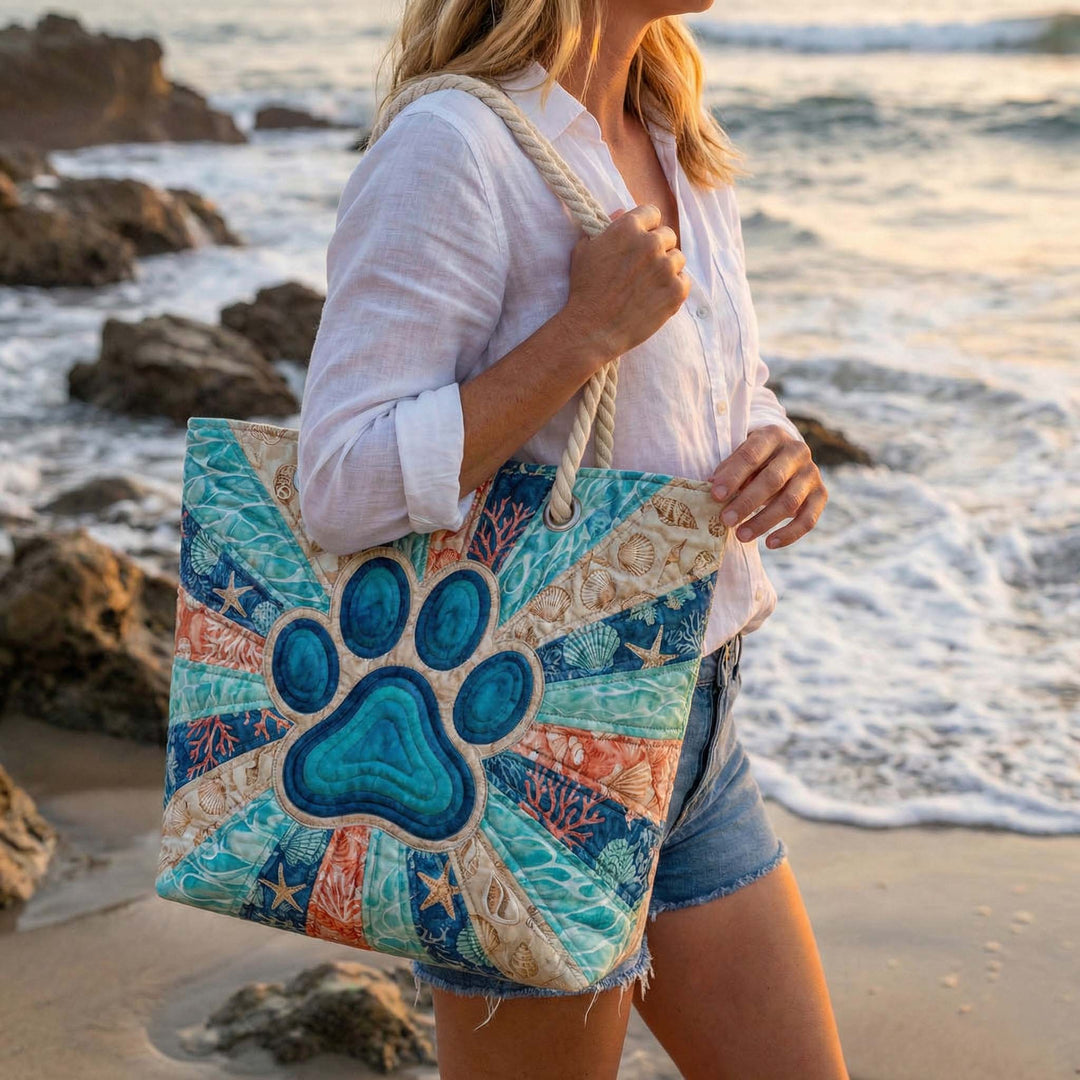 Quilted Paw Patch Strandtasche