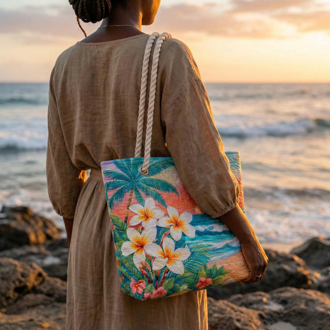 Tropisches Flair Gestepptes Strandtasche
