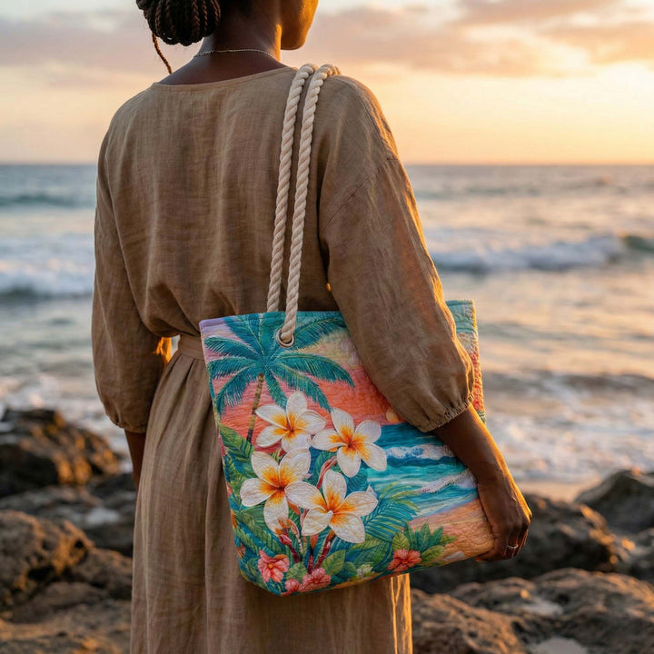 Tropisches Flair Gestepptes Strandtasche