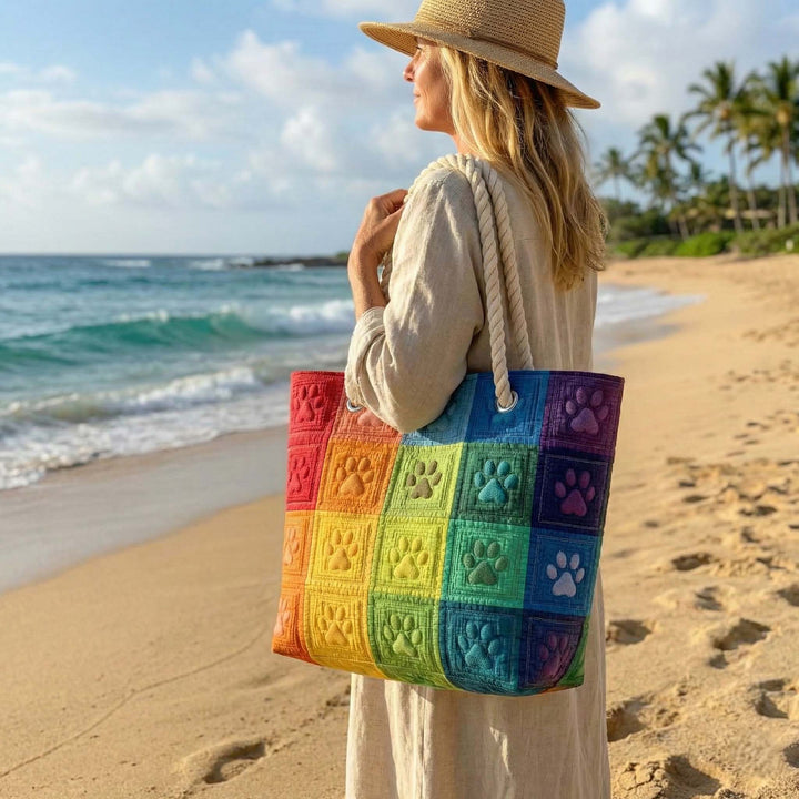 Gestepptes Strandtasche mit Pfotenmotiv