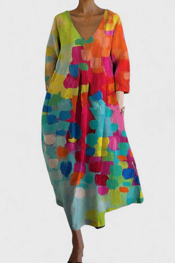 Beatrix | Bequemes V-Ausschnitt-Kleid