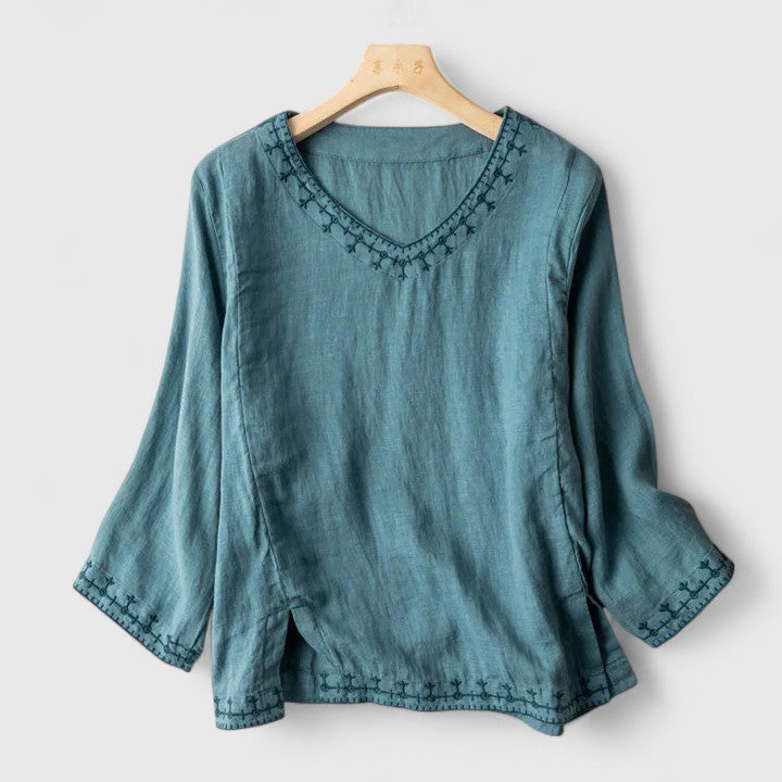 Monroe | Elegante V-Ausschnitt Bluse