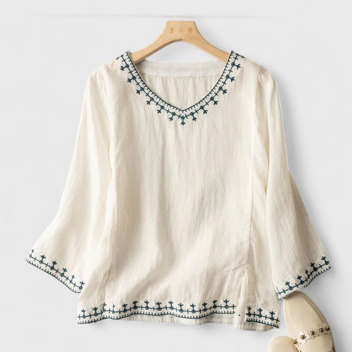 Monroe | Elegante V-Ausschnitt Bluse