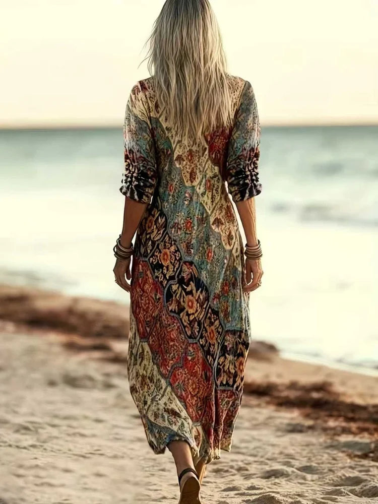 Kelly | Vintage-inspiriertes Patchwork-Midikleid