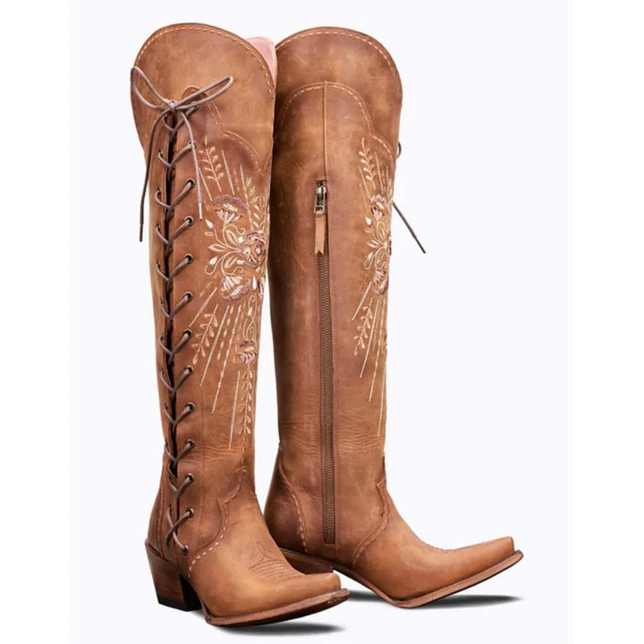 Valencia | Bestickte Schnürstiefel