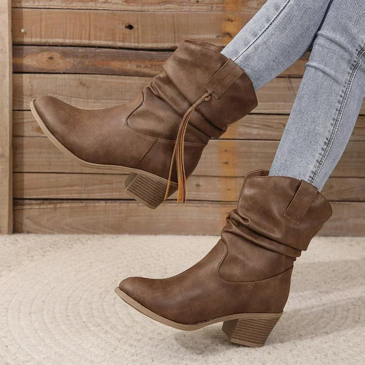 Mia | Geflochtene Western-Stiefeletten