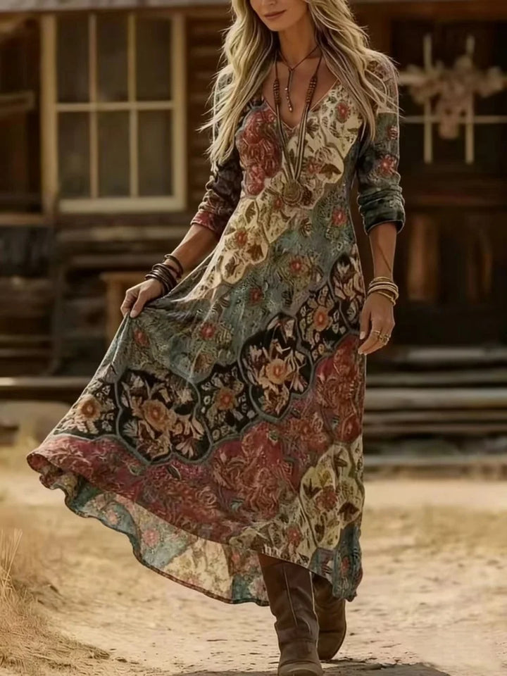 Kelly | Vintage-inspiriertes Patchwork-Midikleid