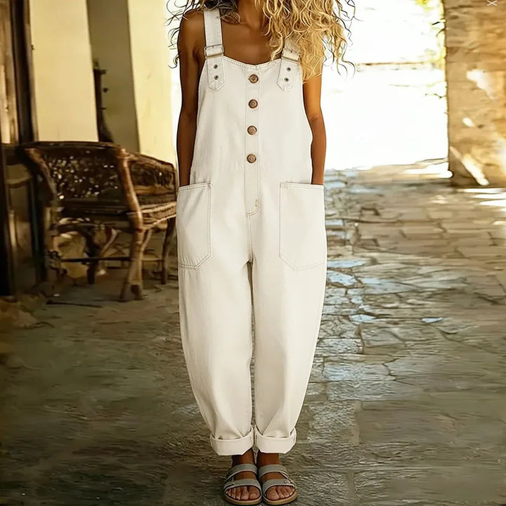 Taylor | Vintage Soft Baumwoll-Denim-Look Latzhose mit verstellbaren Trägern