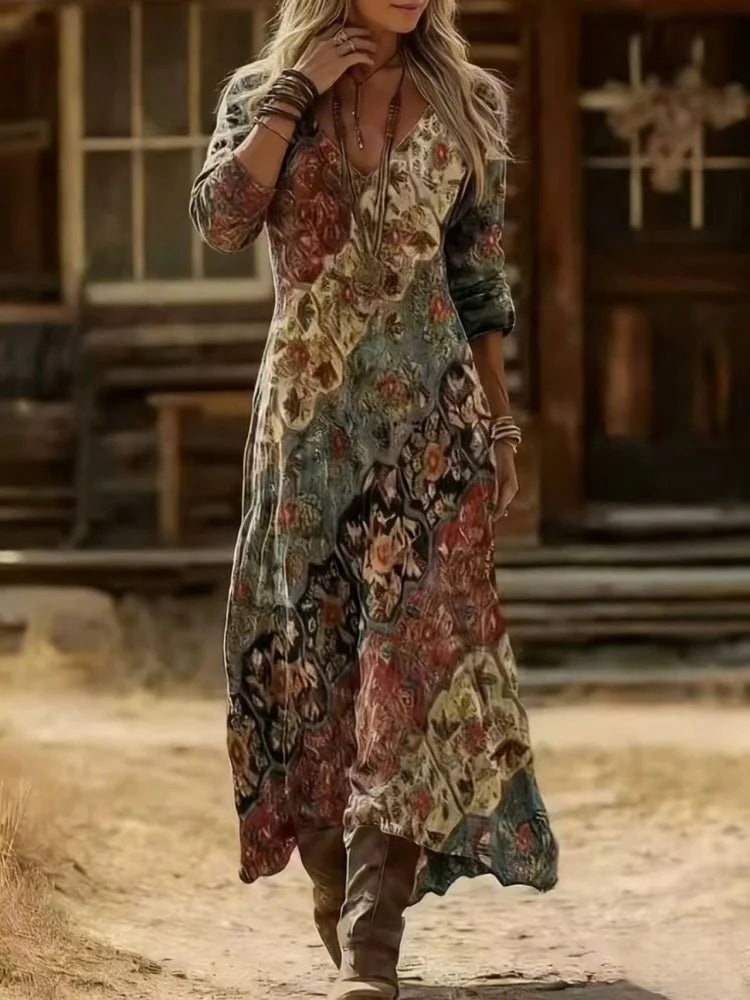 Kelly | Vintage-inspiriertes Patchwork-Midikleid