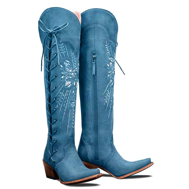 Valencia | Bestickte Schnürstiefel