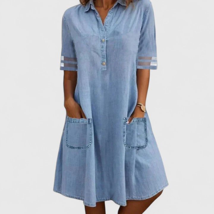Allyn | Figurbetonendes Denim-Kleid