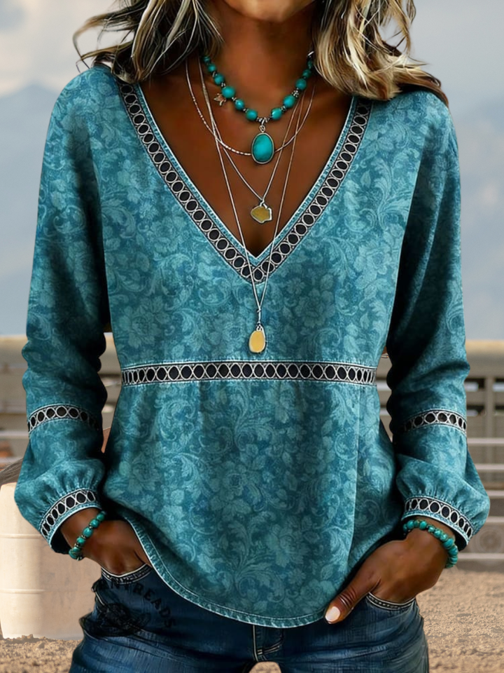 Sienna | Bohemian V-Ausschnitt Bluse