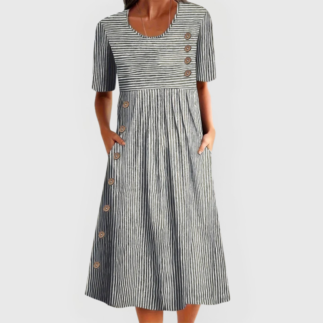 Davina | Gestreiftes Midi-Kleid
