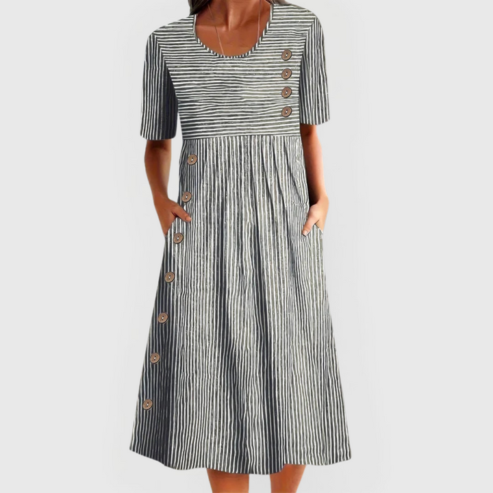 Davina | Gestreiftes Midi-Kleid