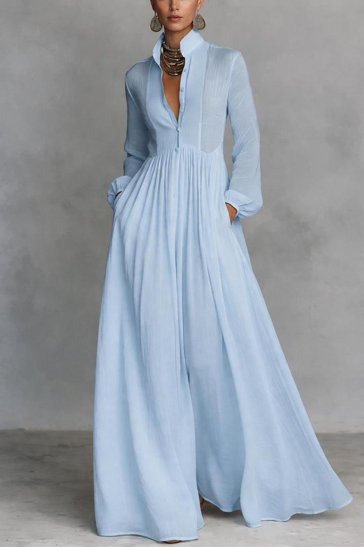 Serena | Elegantes Button-Down Maxikleid