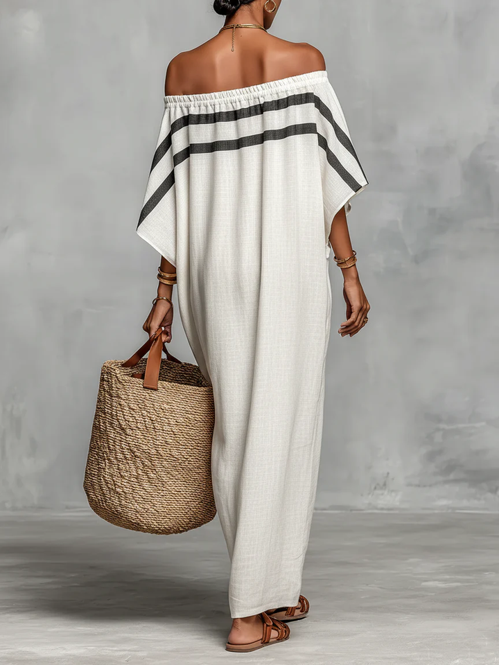 Aveline | Off-Shoulder Maxikleid mit Fledermausärmeln
