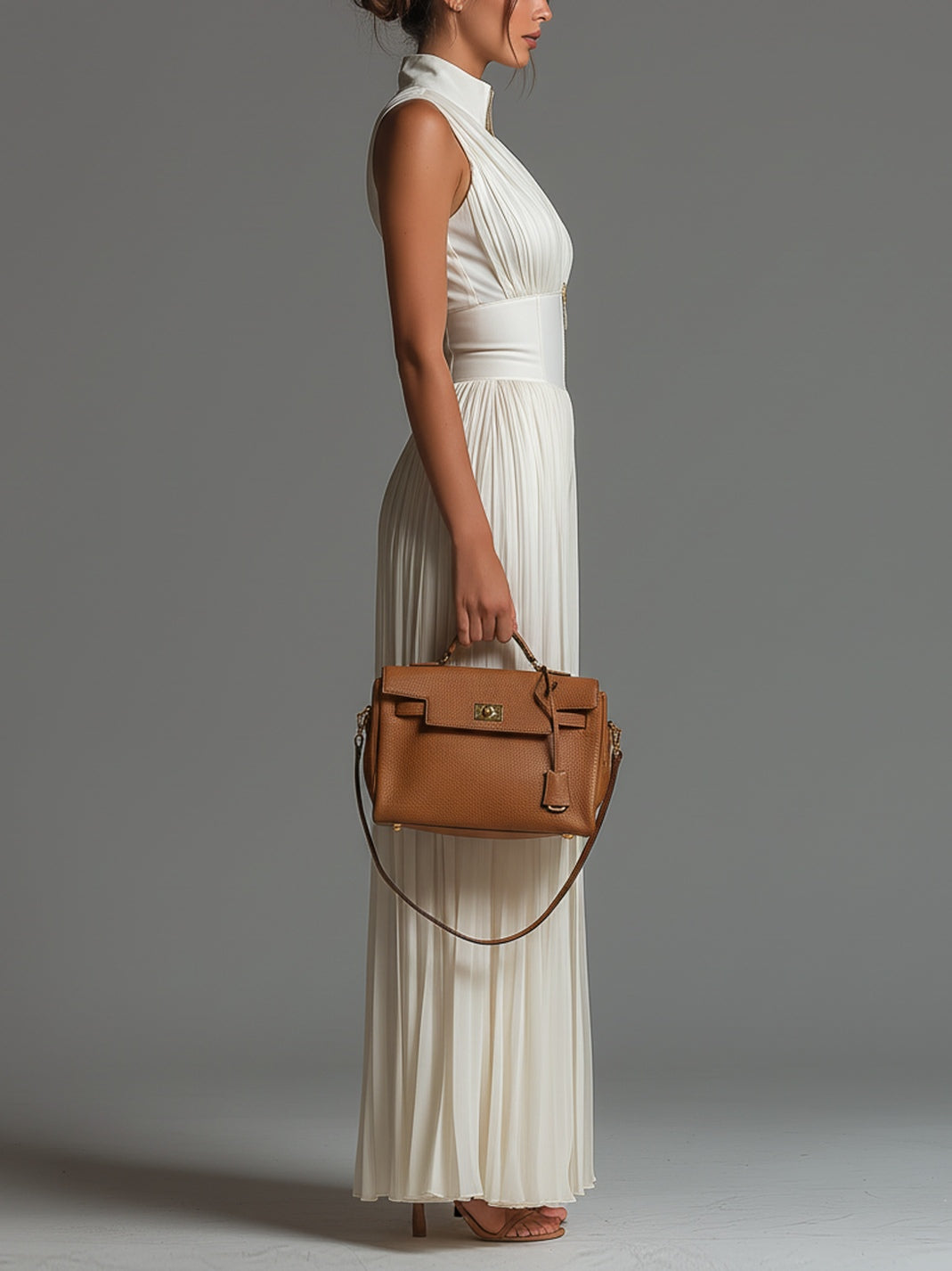 Sofia | Jumpsuit Weißer Faltenchiffon