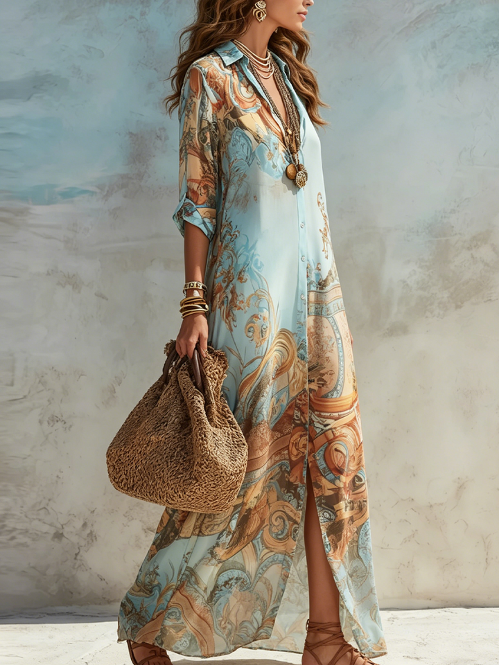 Lorna | Elegantes Maxi-Hemdkleid mit mediterranem Flair