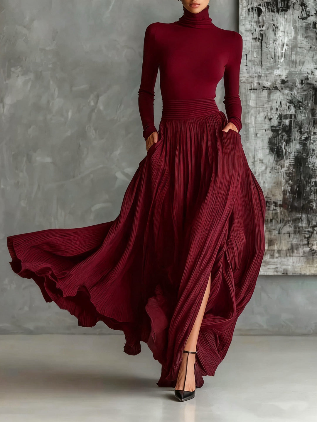 Eva | Elegantes Ensemble mit plissiertem Rock