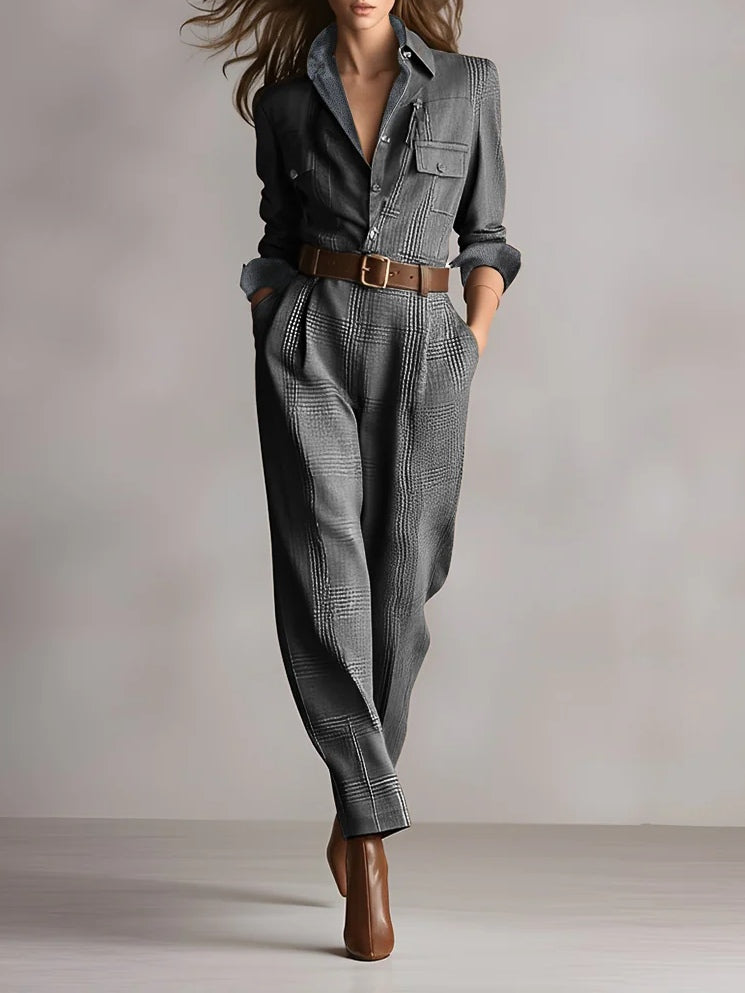 Anna | Eleganter Karomuster-Overall