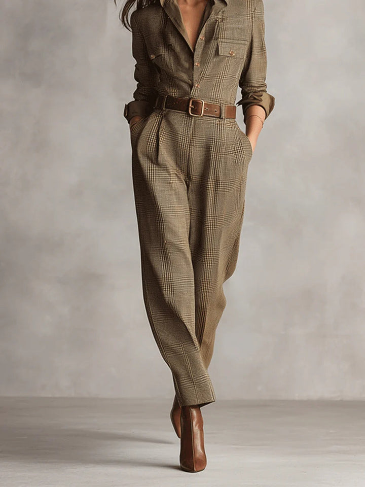 Anna | Eleganter Karomuster-Overall