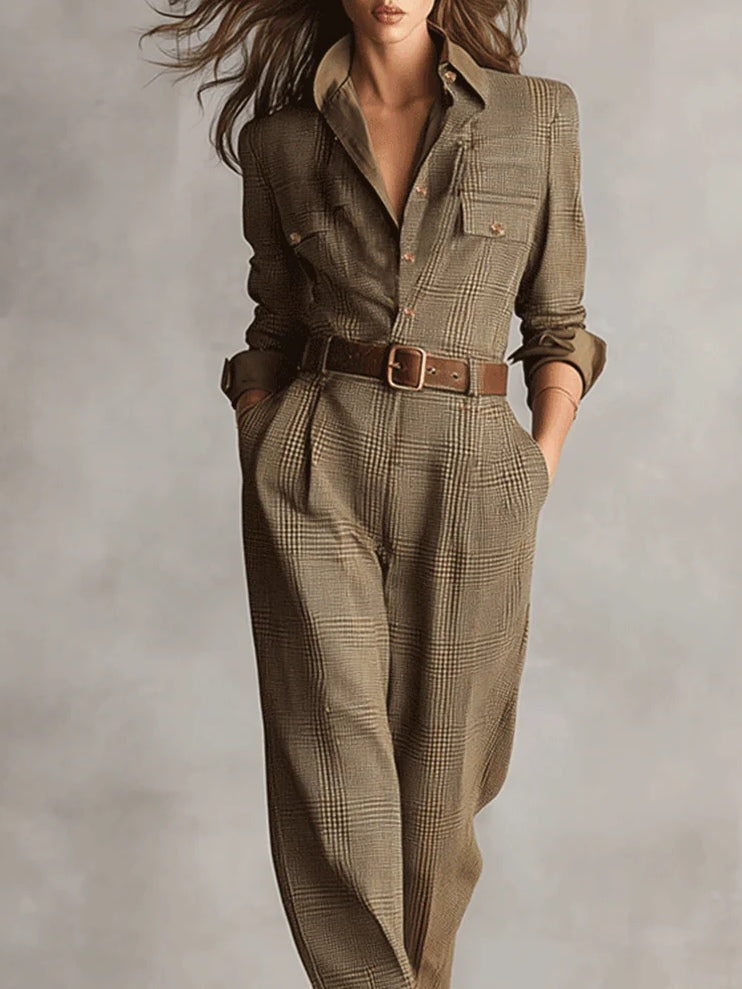 Anna | Eleganter Karomuster-Overall