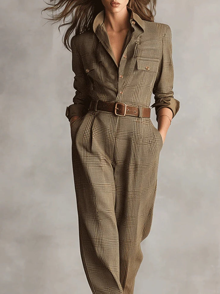 Anna | Eleganter Karomuster-Overall