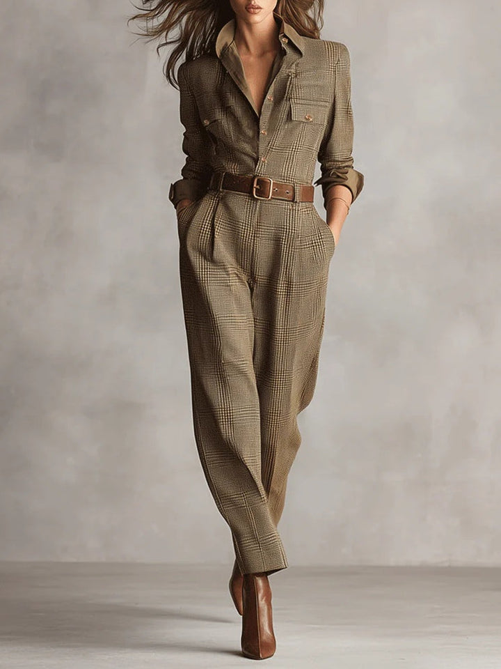 Anna | Eleganter Karomuster-Overall