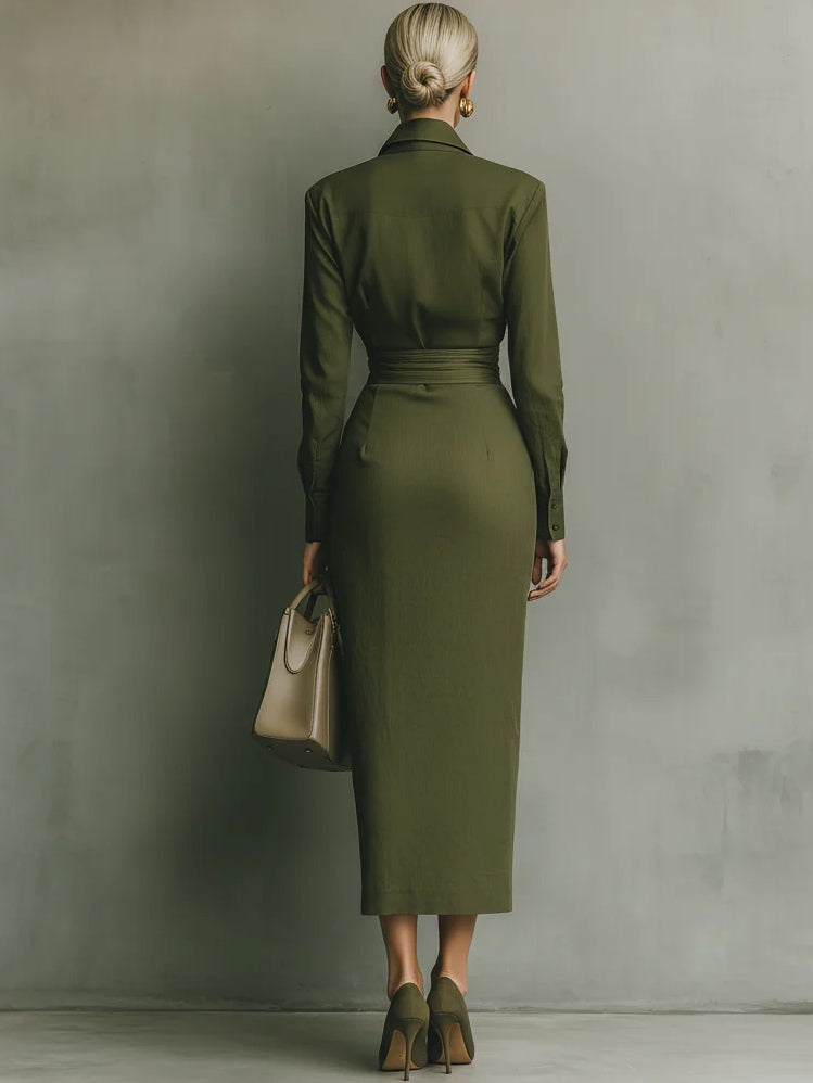 Noëlle | Militärgrünes Maxikleid