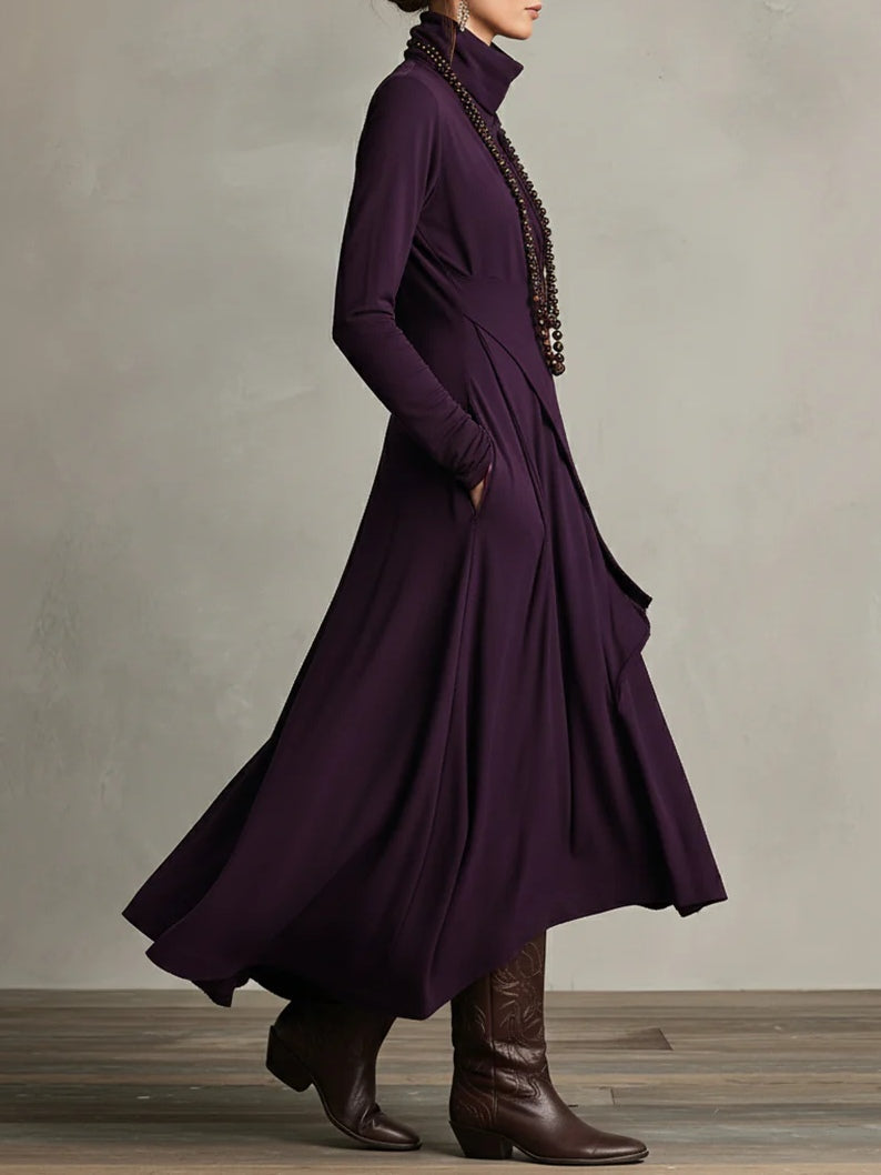 Gianna | Elegantes Drapiertes Turtleneck Maxikleid