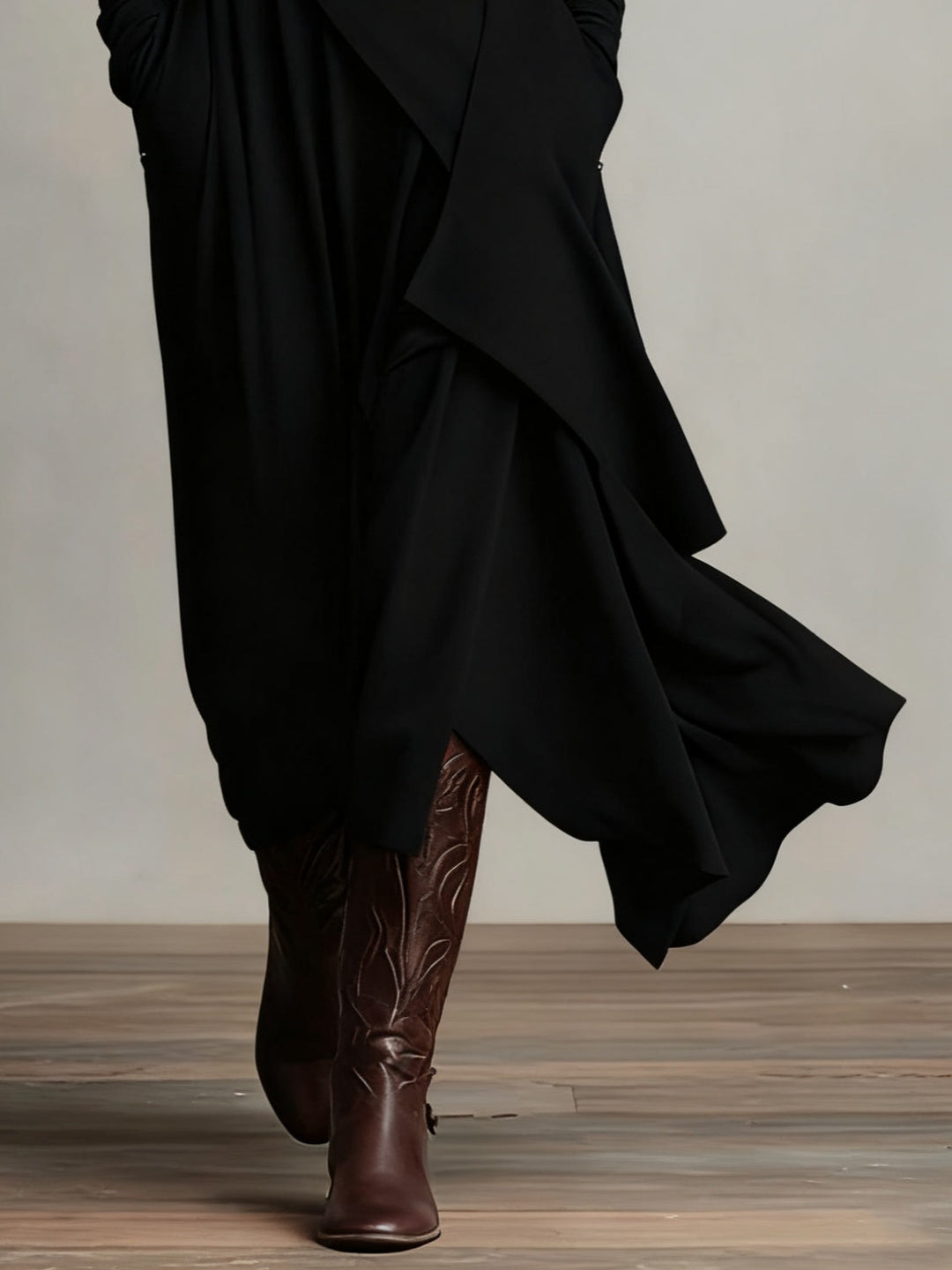 Gianna | Elegantes Drapiertes Turtleneck Maxikleid