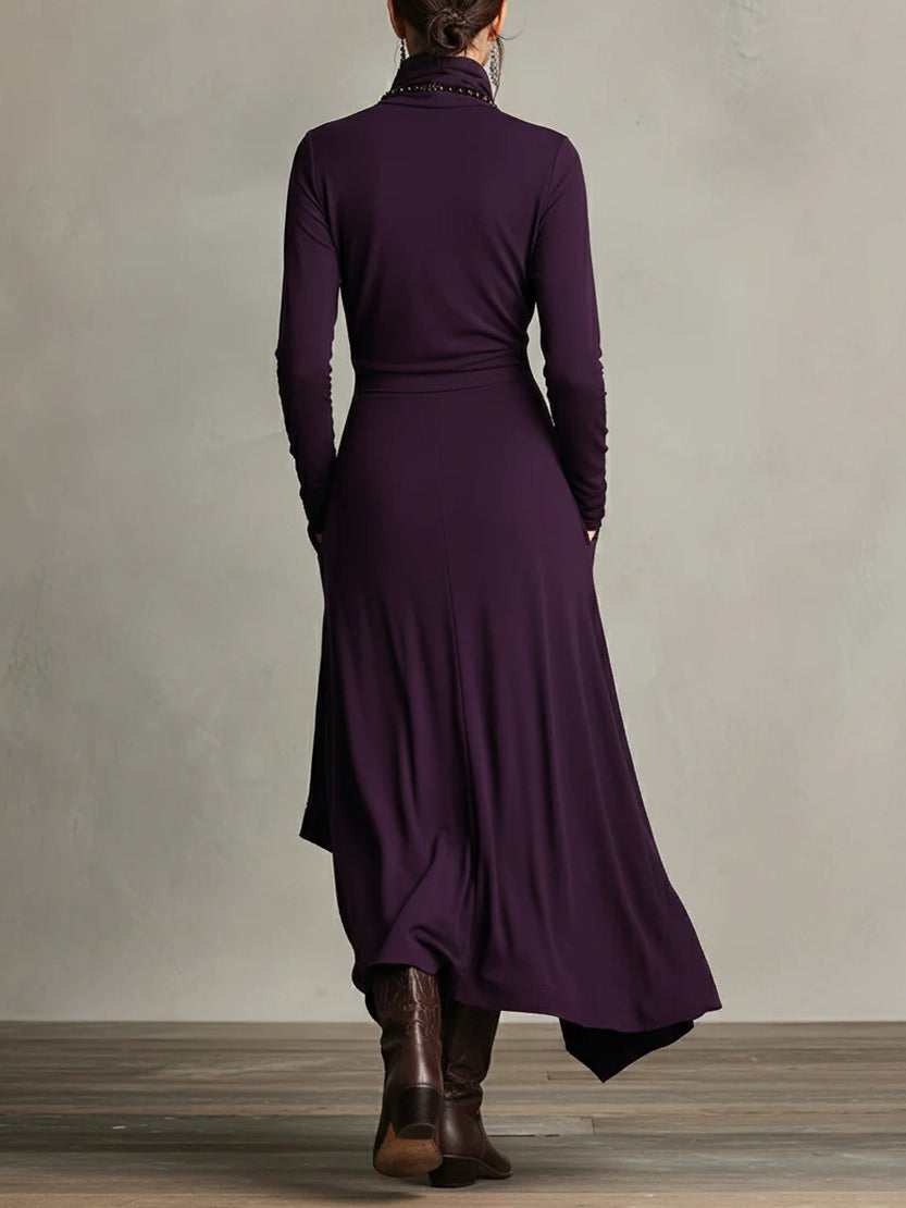 Gianna | Elegantes Drapiertes Turtleneck Maxikleid