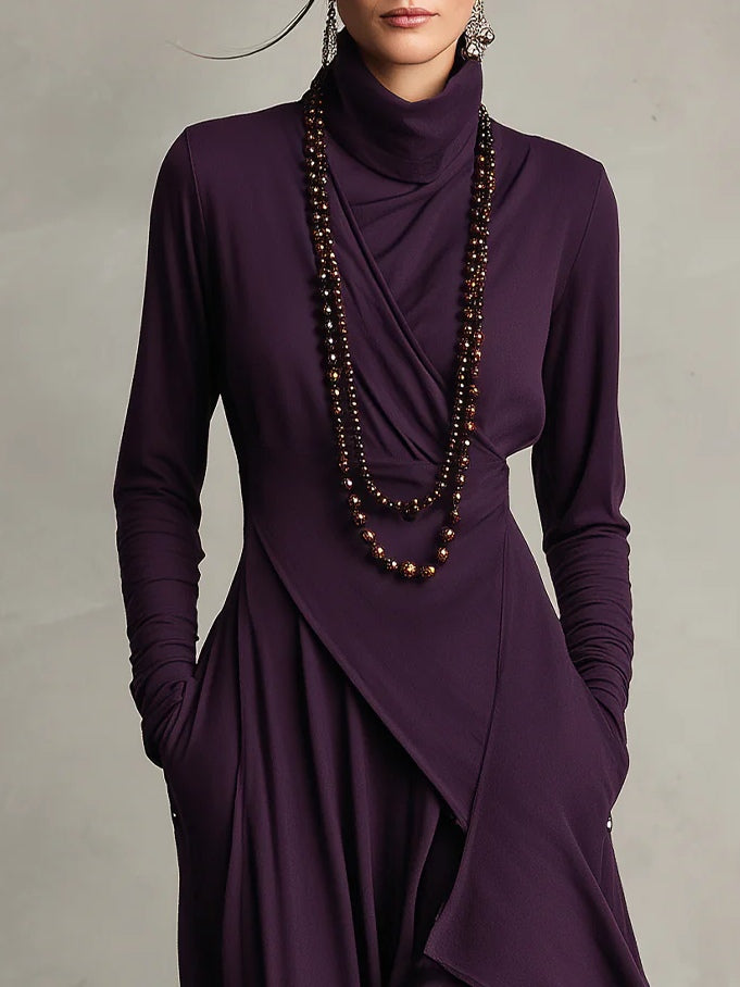 Gianna | Elegantes Drapiertes Turtleneck Maxikleid