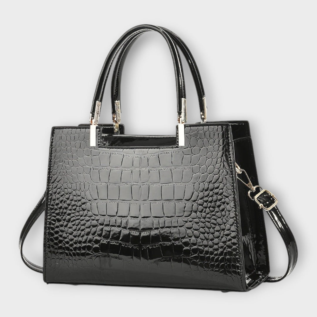 Eleanor | Glänzende Krokodilprägung Handtasche