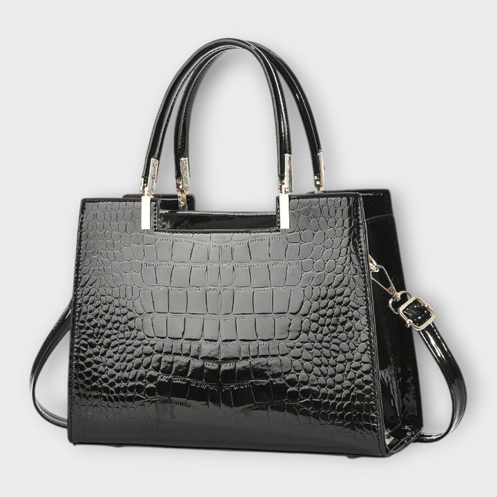 Eleanor | Glänzende Krokodilprägung Handtasche