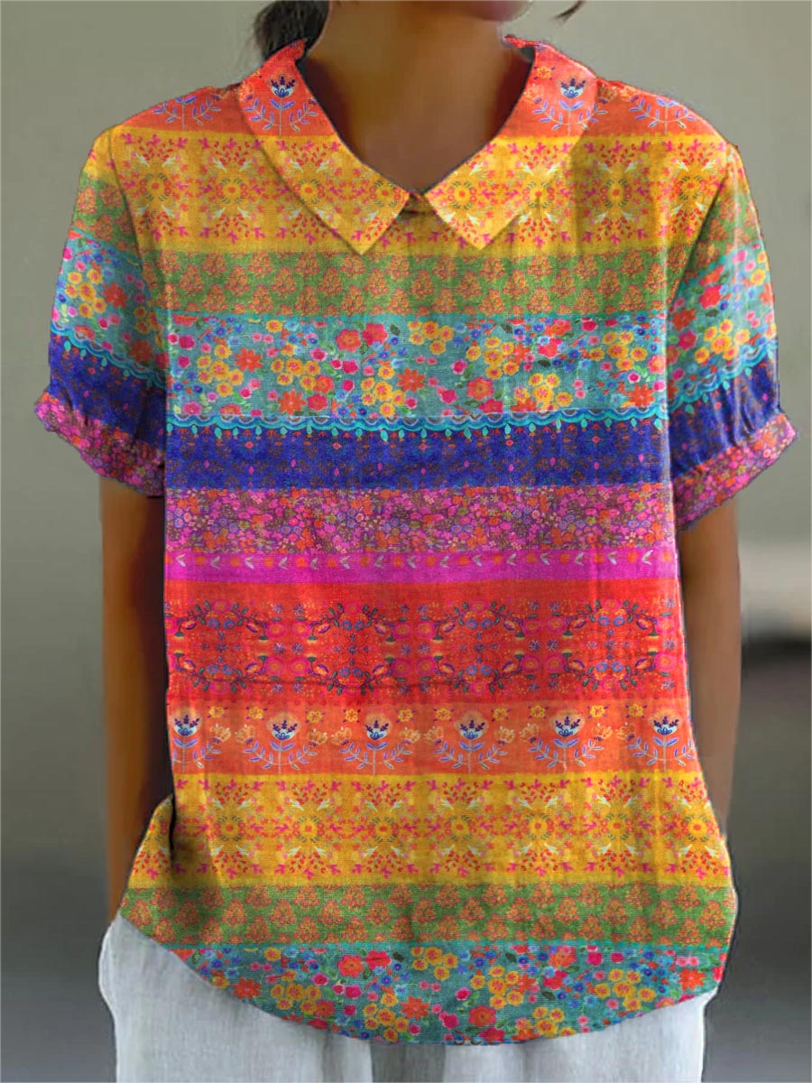 Maya | Floral Gestreiftes Shirt