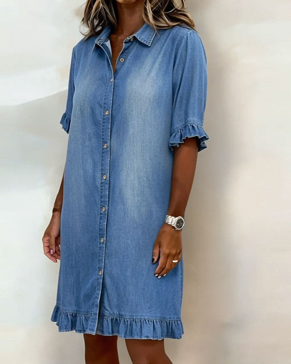 Zandrea | Bequemes Denim-Kleid mit schmeichelhaftem Schnitt