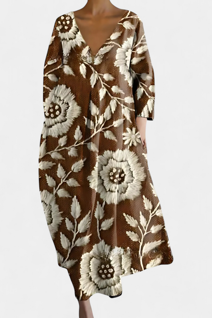 Beatrix | Bequemes V-Ausschnitt-Kleid