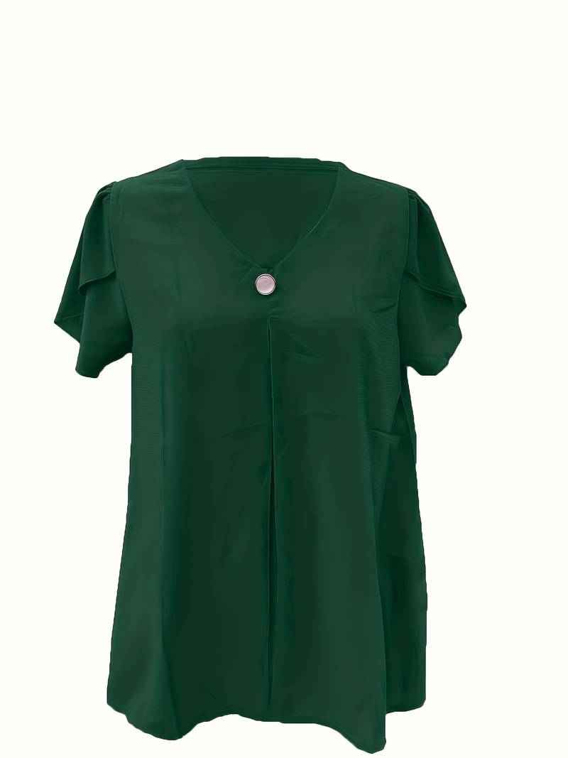 Basha | Rüschenshirt mit kurzen Ärmeln und einem Knopf