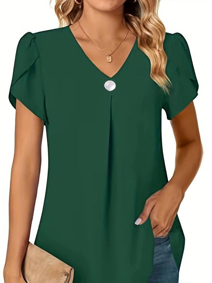 Basha | Rüschenshirt mit kurzen Ärmeln und einem Knopf