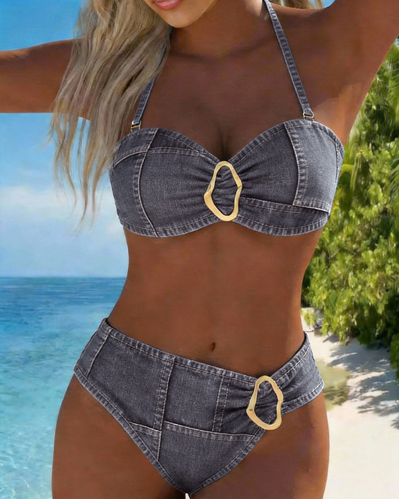 Patricia | Metallverschluss Träger Bikini Zweiteiler