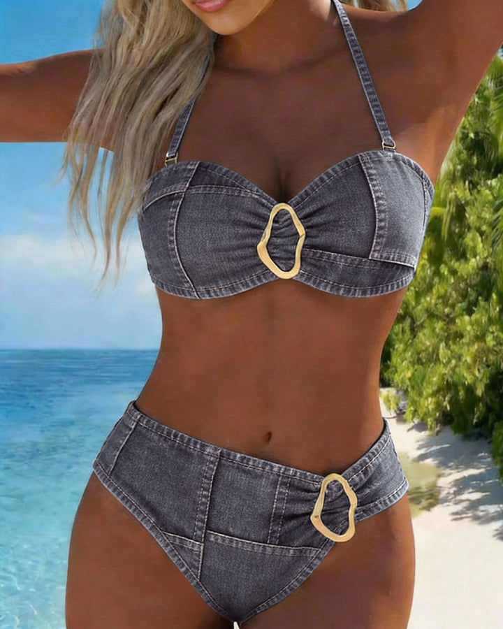Patricia | Metallverschluss Träger Bikini Zweiteiler
