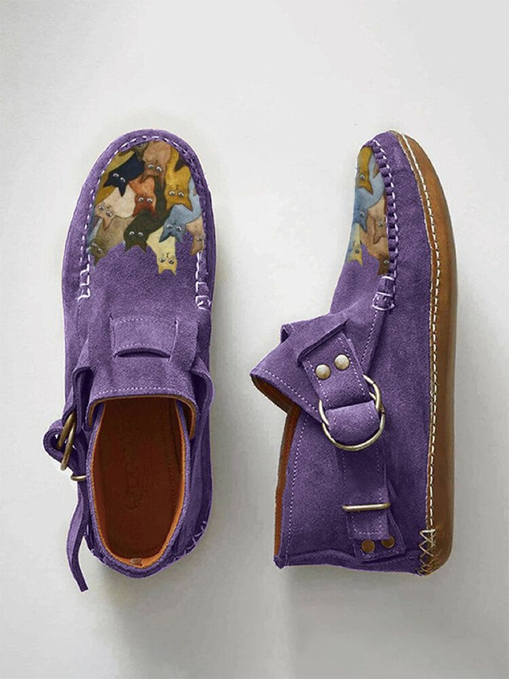 Bertha | Bequeme Freizeitschuhe mit Katzenmotiv