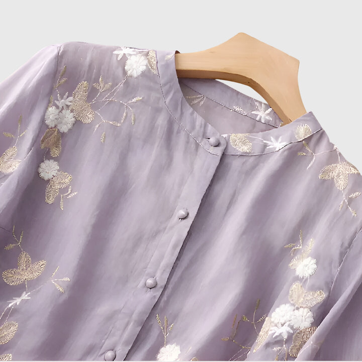 Edena | Elegantes Top mit Bestickten Blumen