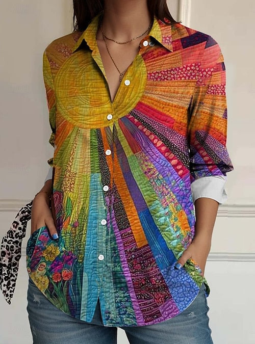Elowen Bluse | Künstlerische Patchwork-Eleganz