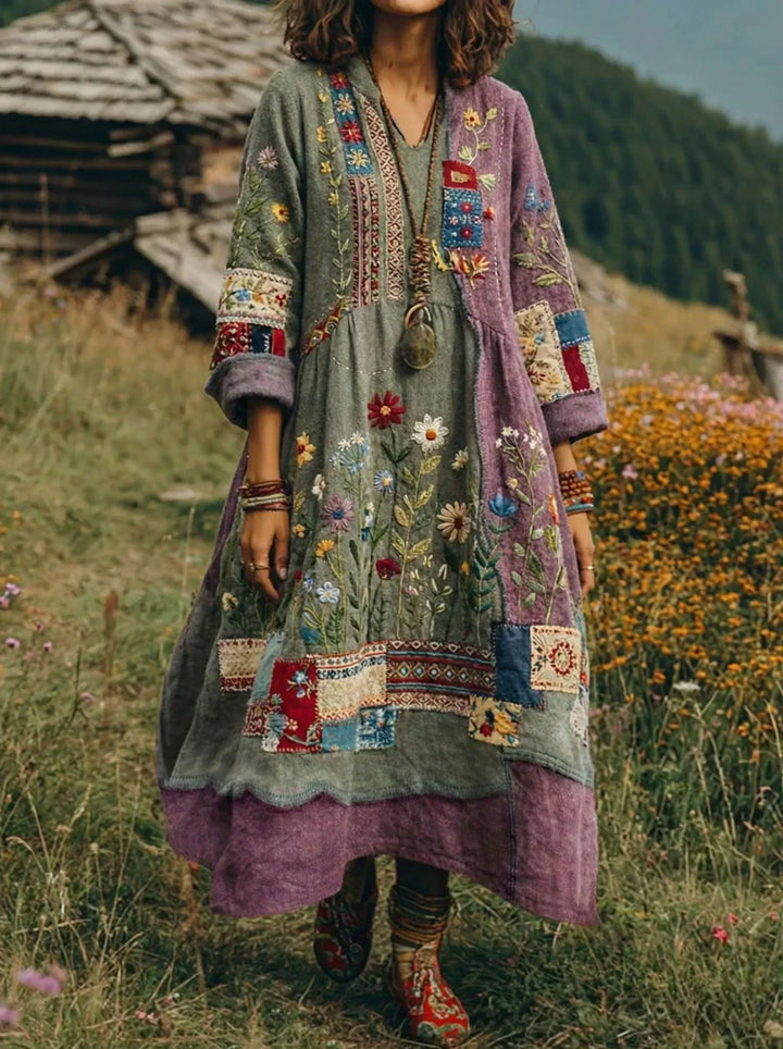 Trisha | Lässiges Langarmkleid mit floralem Druck