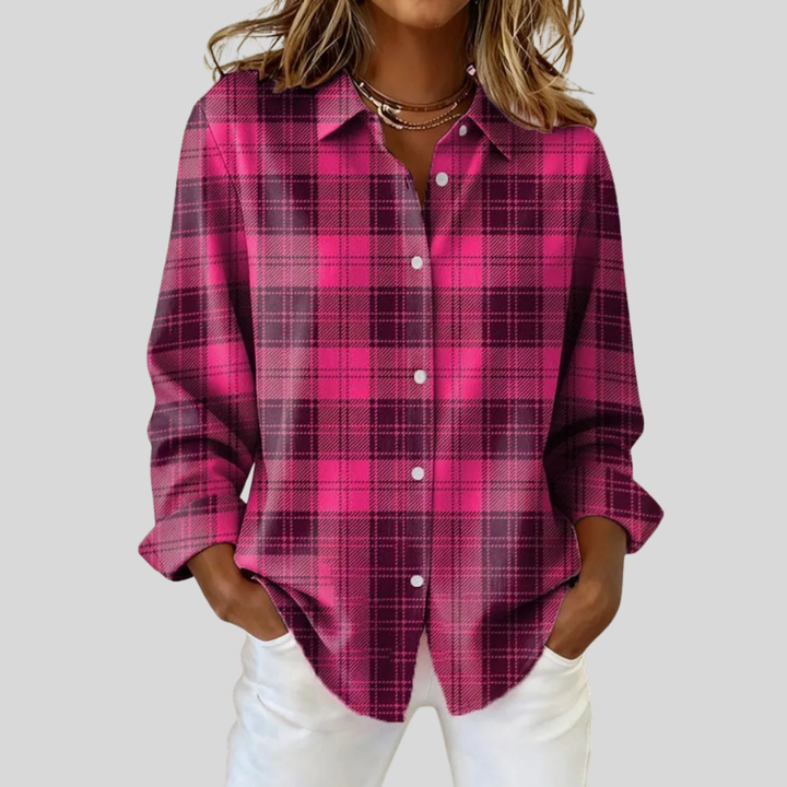 Adeline | Damen Freizeit Retro Karobluse