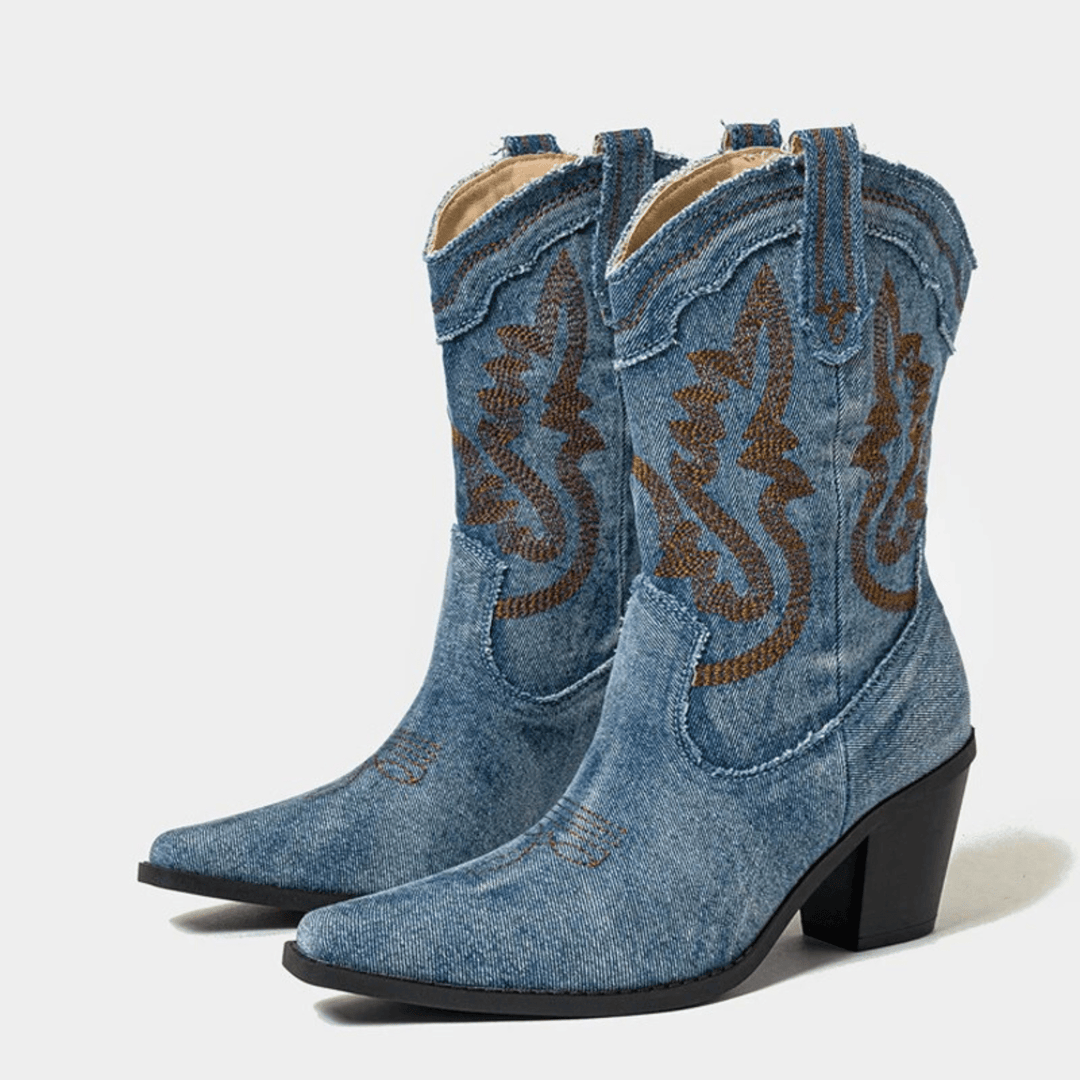 Veronica | Denim Stiefeletten